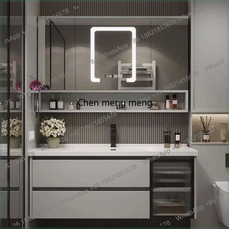 Home Bathroom Partition Wall - Storage Toilet Bathroom Cabinet Organizer Mirror