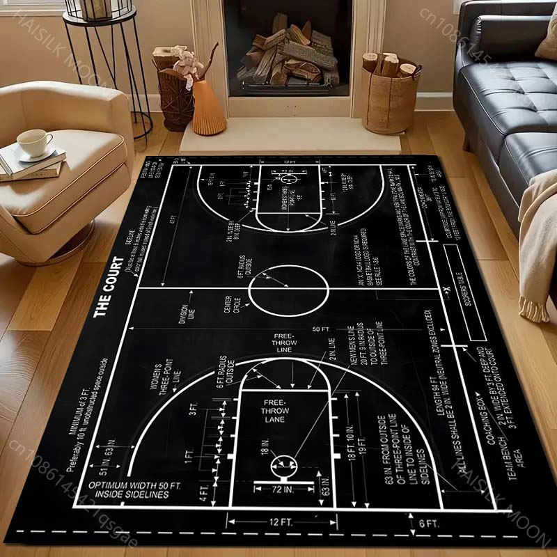 Home Bathroom Layout - Multiple sizes Basketball Court Layout Carpet