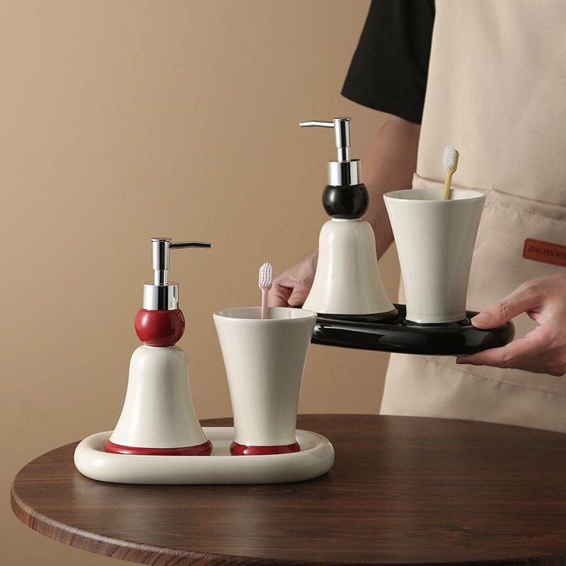 Home Bathroom Ware - Bathroom Ceramic Lotion Bottle Hand Sanitizer