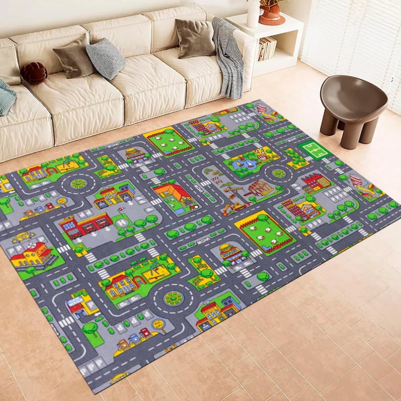 Home Bathroom Layout - Cartoon City Street Traffic Map Area