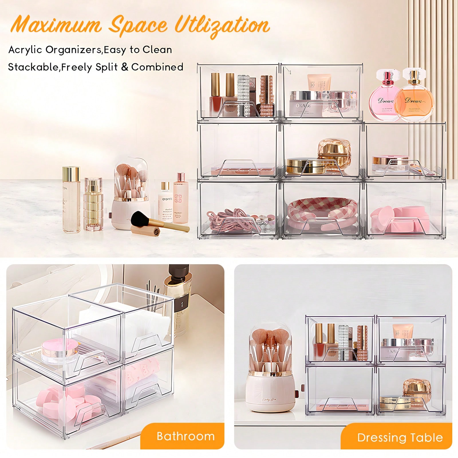 2/4 Pack Stackable Makeup Orga - Home Depot Bathroom Sink 评论和价格