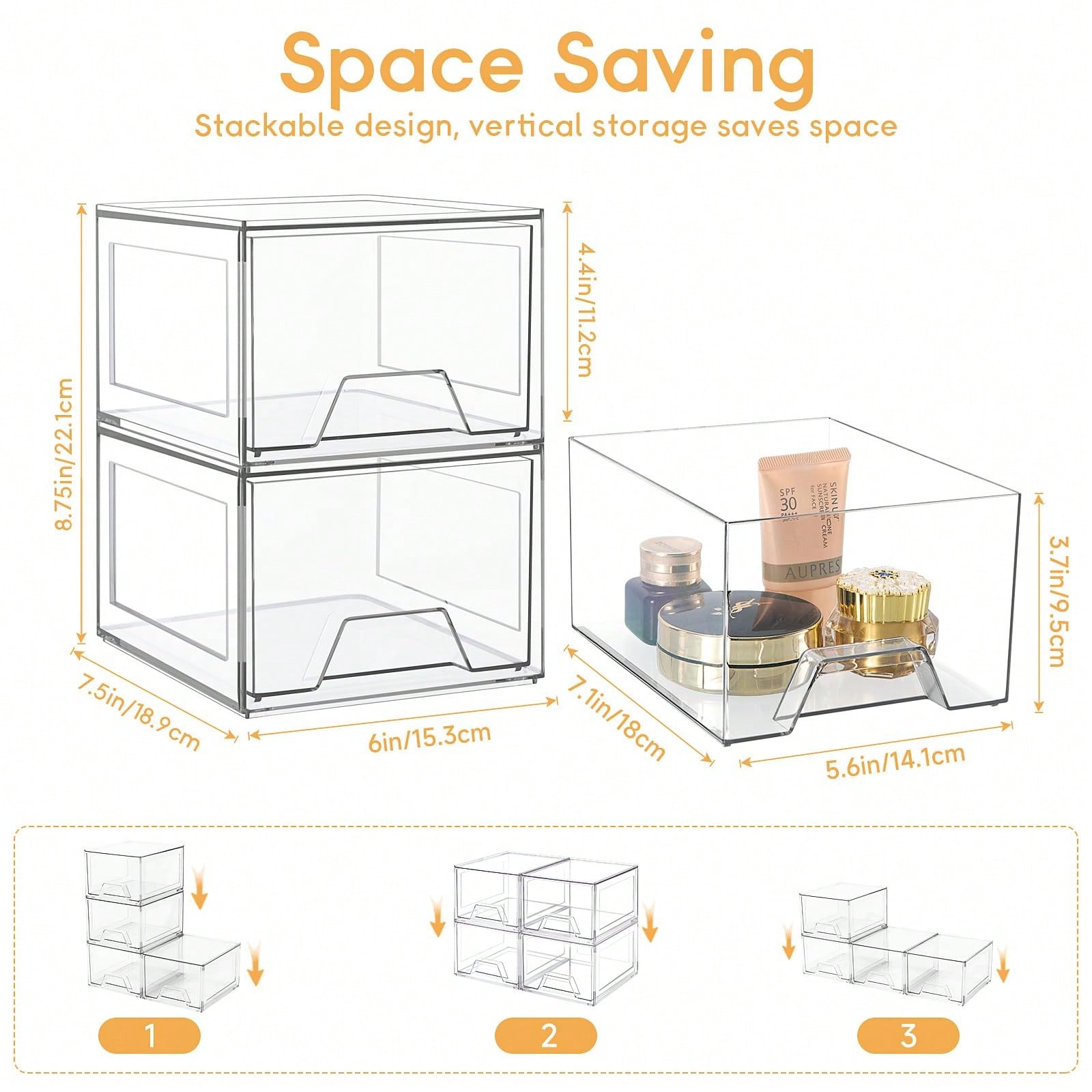 2/4 Pack Stackable Makeup Orga - Home Depot Bathroom Sink 评论和价格