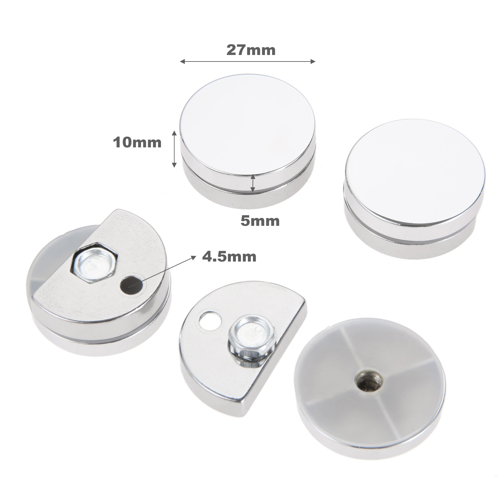 4pcs 20/27mm Round Glass Clamp - Home Hardware Bathroom Mirrors 评论和价格