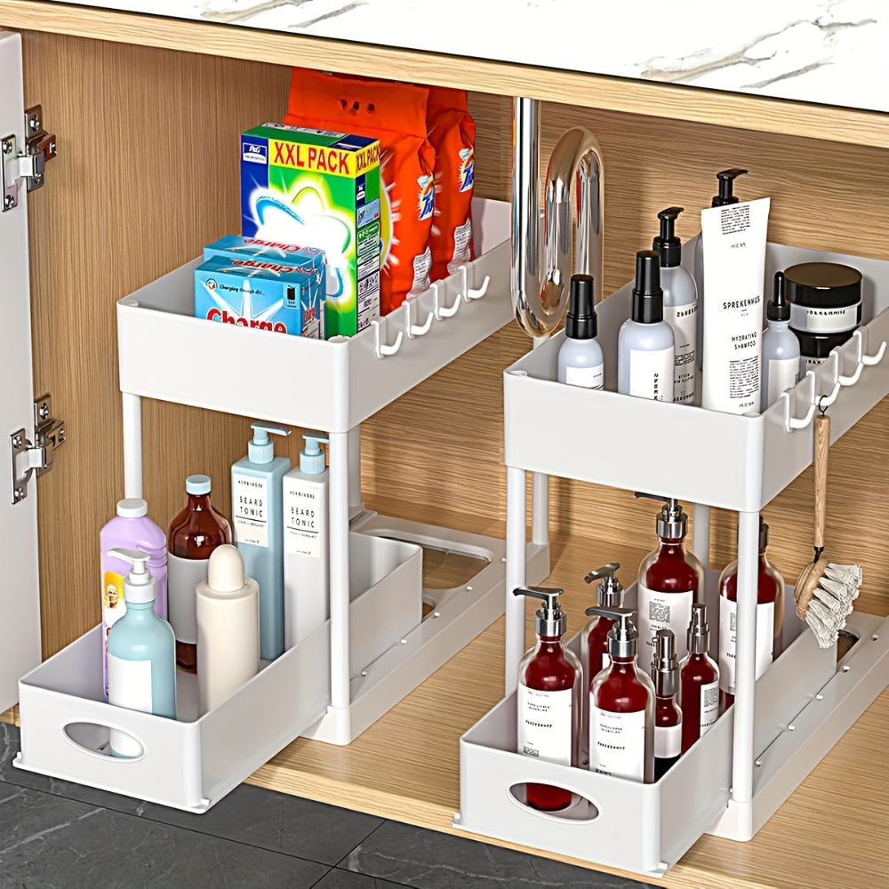 2-Tier Sliding Under Sink Orga - Home Depot Bathroom Sink 评论和价格