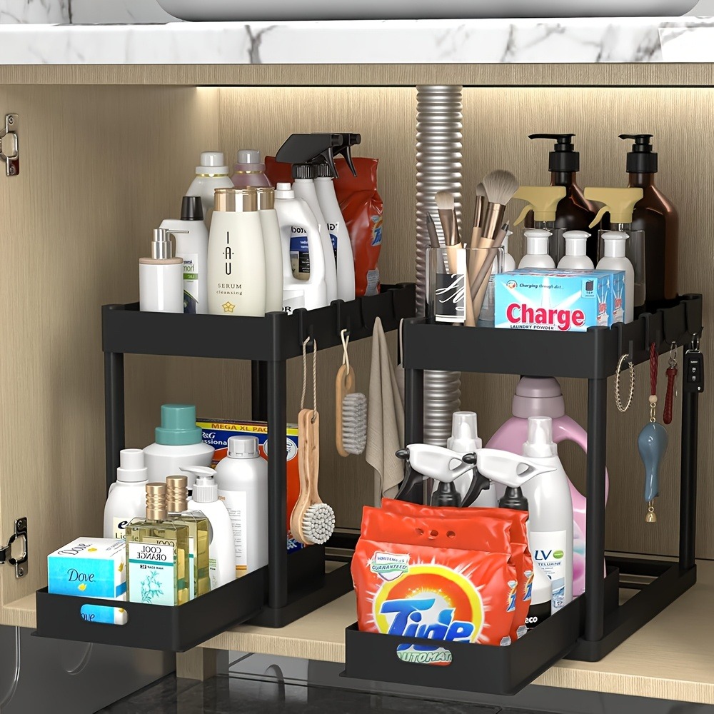 2-Tier Sliding Under Sink Orga - Home Depot Bathroom Sink 评论和价格